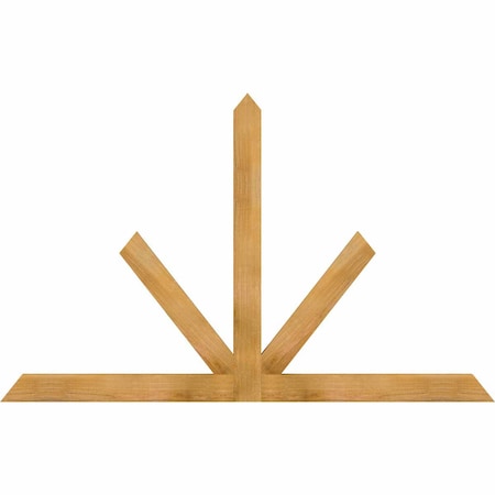 Ekena Millwork Saratoga Rough Sawn Timber Gable Bracket, Western Red Cedar, 72"W x 45"H x 2"D x 4"F, 15/12 Pitch GBW072X45X0204SAR00RWR